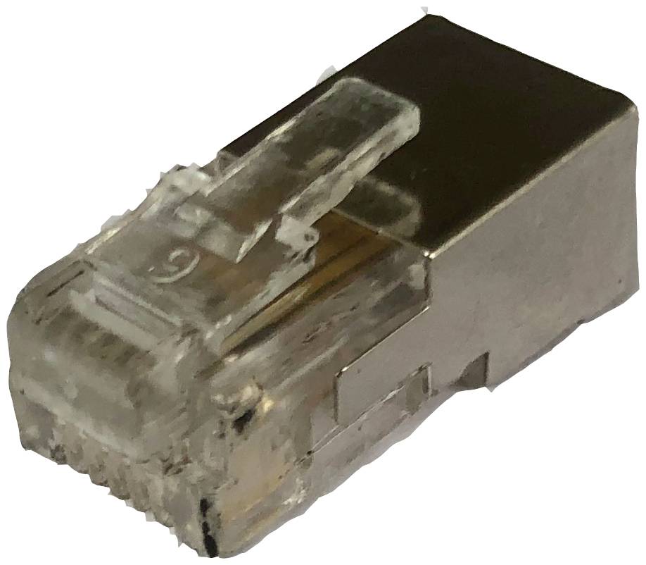 Jeden samostatný síťový konektor RJ45 z blízka, používaný pro připojení ethernetových kabelů k internetu nebo síťovým připojením.