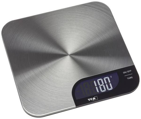 TFA Dostmann CHEESECAKE kuchyňská váha digitální  Max. váživost=5199 g nerezová ocel 200 x 200 x 15