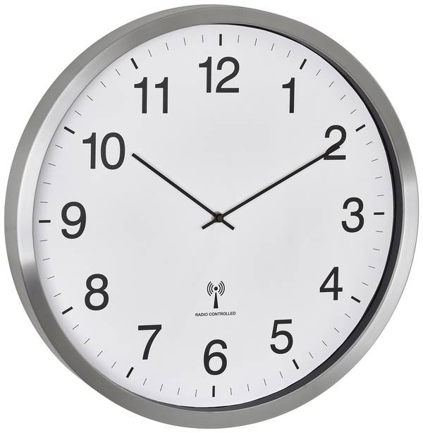 TFA Dostmann 60.3548.02 DCF nástěnné hodiny 50.8 cm x 65 mm , bílá, stříbrná, velký displej