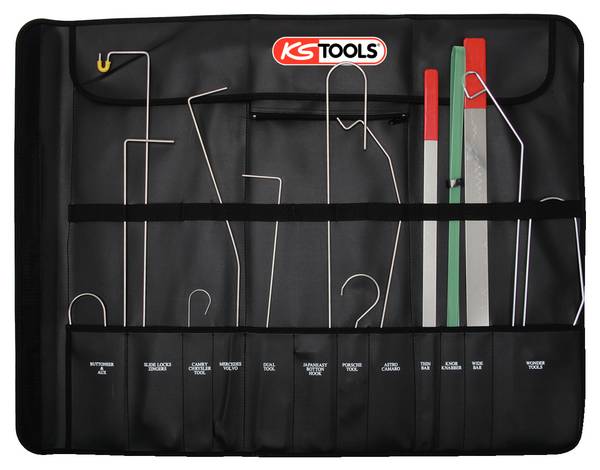 KS Tools 150.1630 Sada pro otevírání dveří motorových VOZIDEL, 16 ks