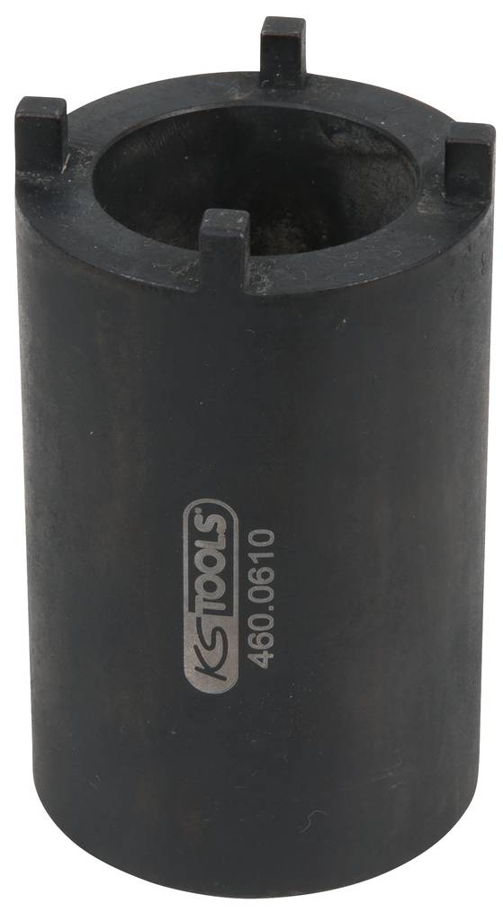Černý válec se čtyřmi zářezy na horní straně a nápisem 'KS TOOLS 460.0610'.