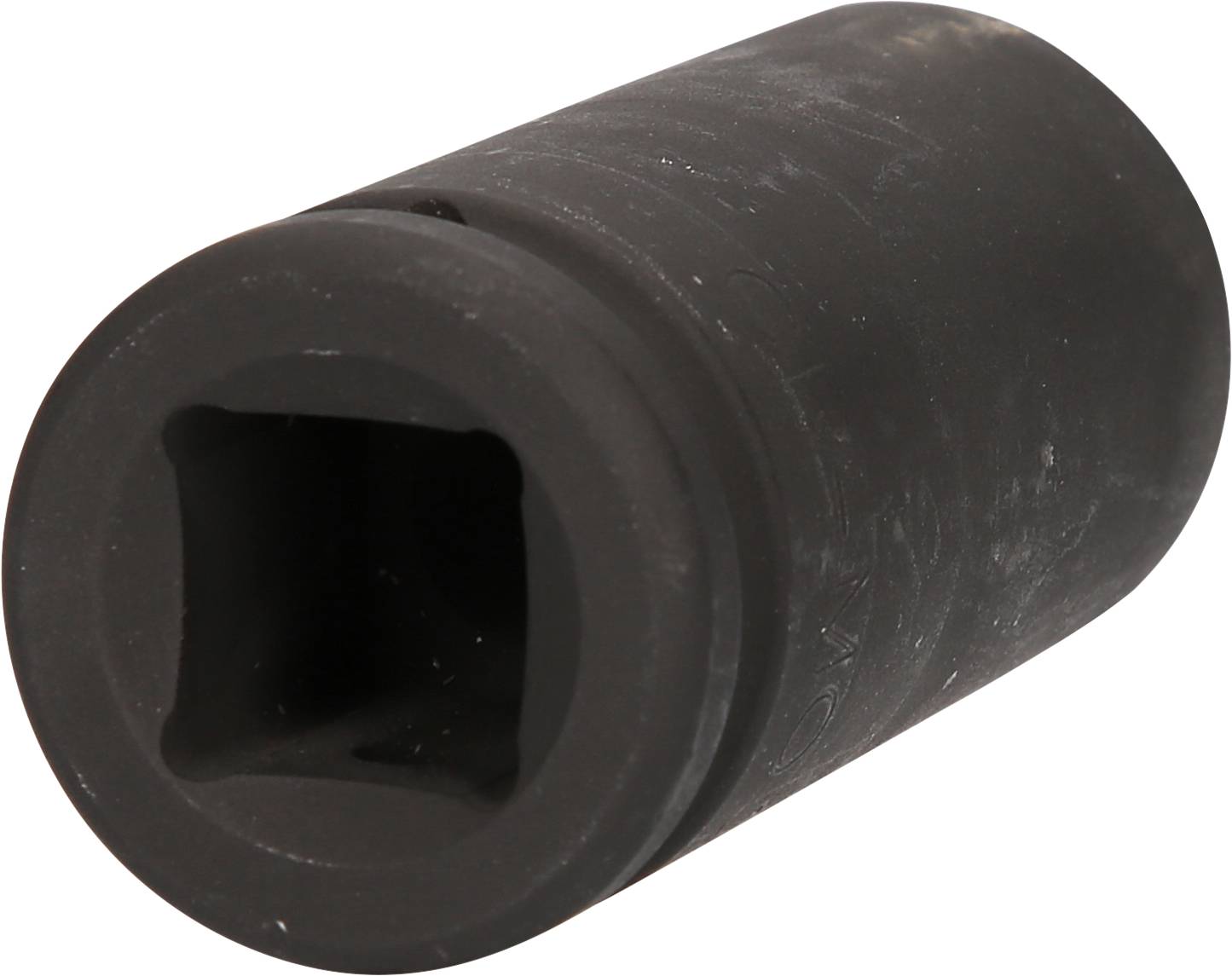 Černý stavěcí kolík pro nástroje, válcovitého tvaru s čtvercovým otvorem; používaný pro šroubové spoje.