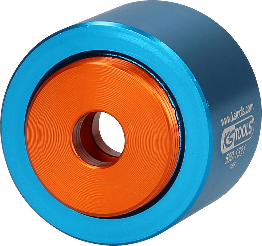 Kulaté modro-oranžové kovové nářadí s nápisem 'KS TOOLS 650.1331'.
