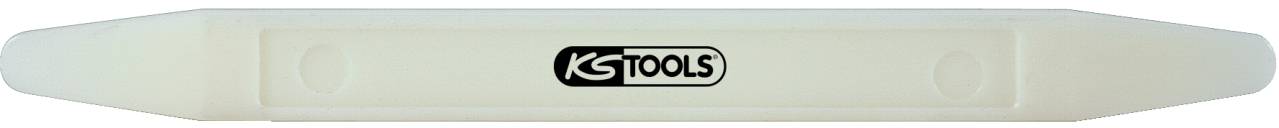 Oboustranný plastový klín s nápisem 'KS TOOLS'. Používá se pro montážní nebo dělicí práce.