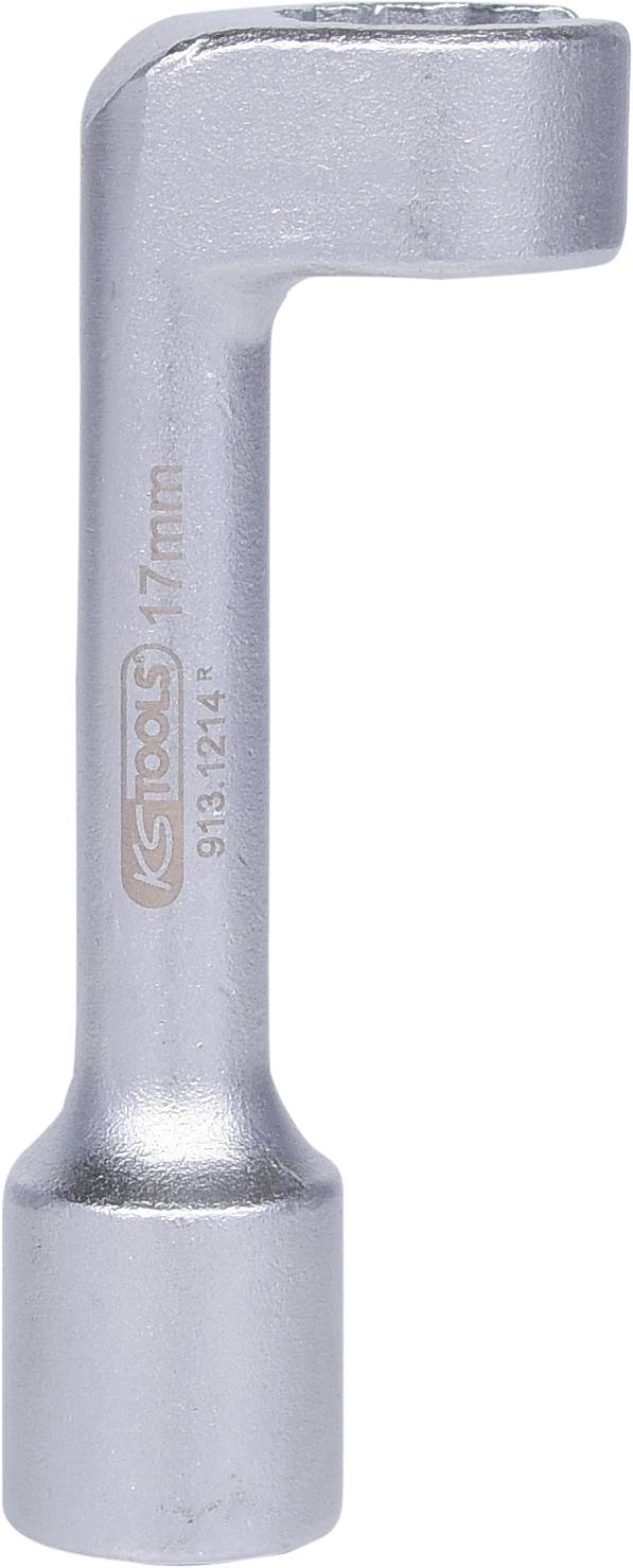 Stříbrný klíč na trubky KS Tools, 7 mm. Nástroj s ohnutou rukojetí, vhodný pro utahování a povolování šroubů.