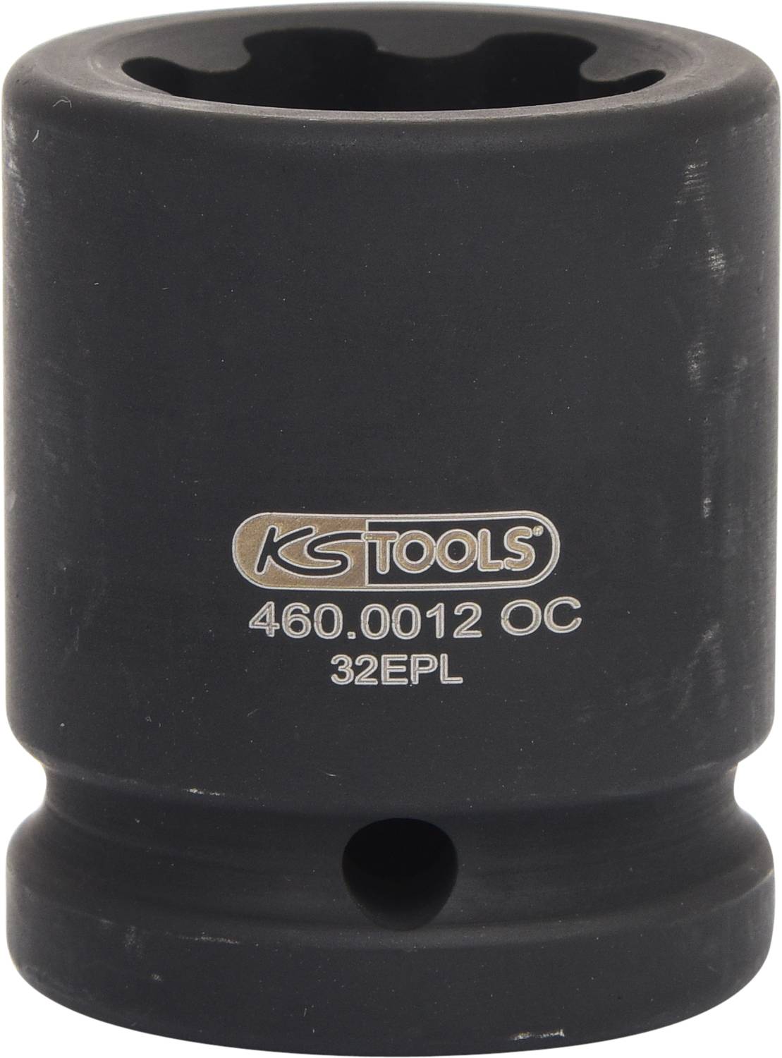 Černý nástrčný klíč od KS Tools s nápisem 'KS TOOLS 460.0012 OC 32EPL'.