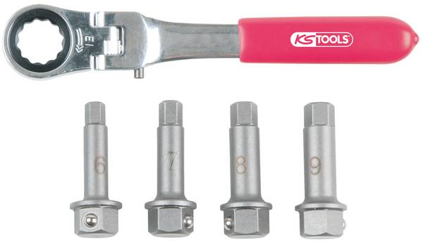 KS Tools 918.3500 Speciální sada nástrčných klíčů 1/2" pro brzdové třmeny, 5 ks