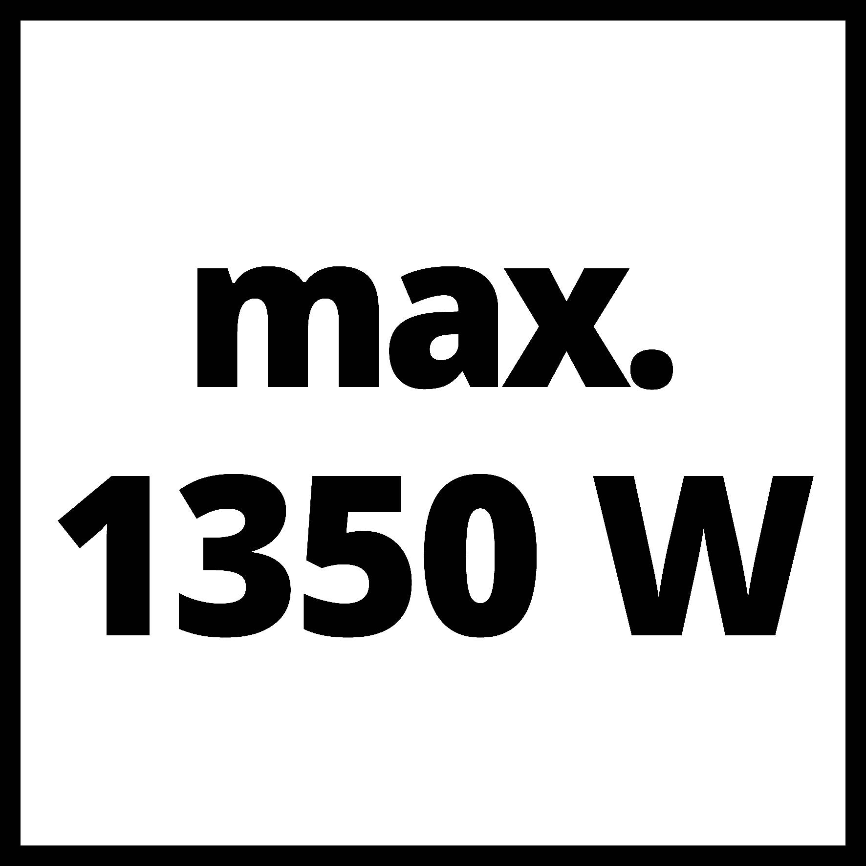 Text v obrázku zobrazuje 'max. 1350 W', což udává maximální příkon zařízení.
