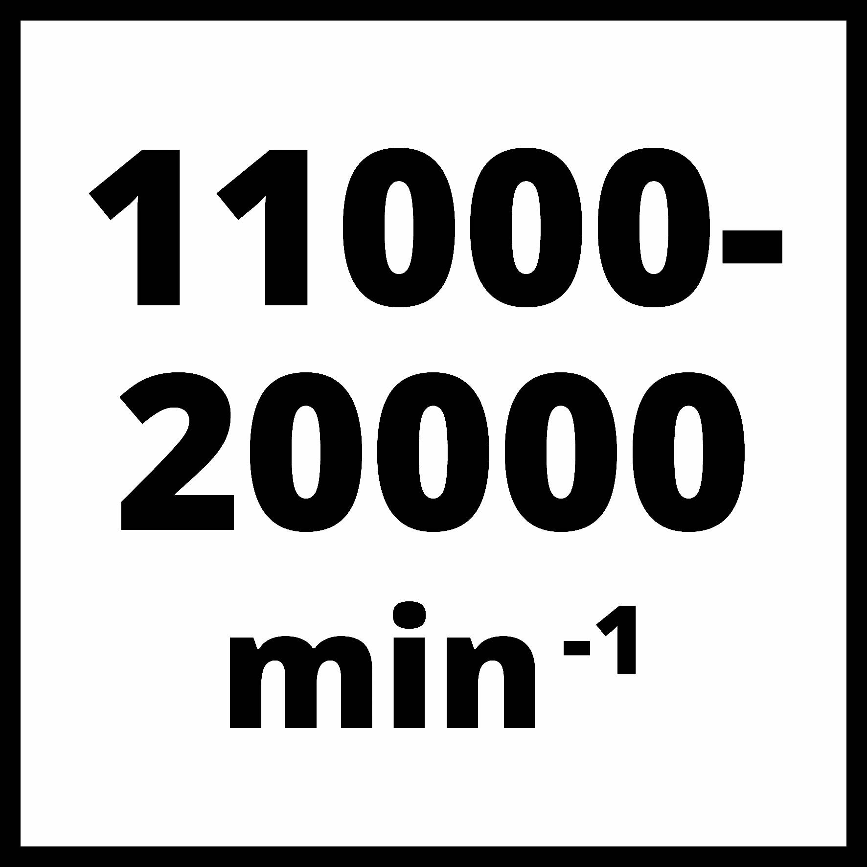 '11000-20000 min⁻¹' černým písmem na bílém pozadí.