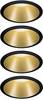 Paulmann 4064161242248 Cole Coin vestavné svítidlo, LED, 6 W, černá, zlatá, sada 4 ks