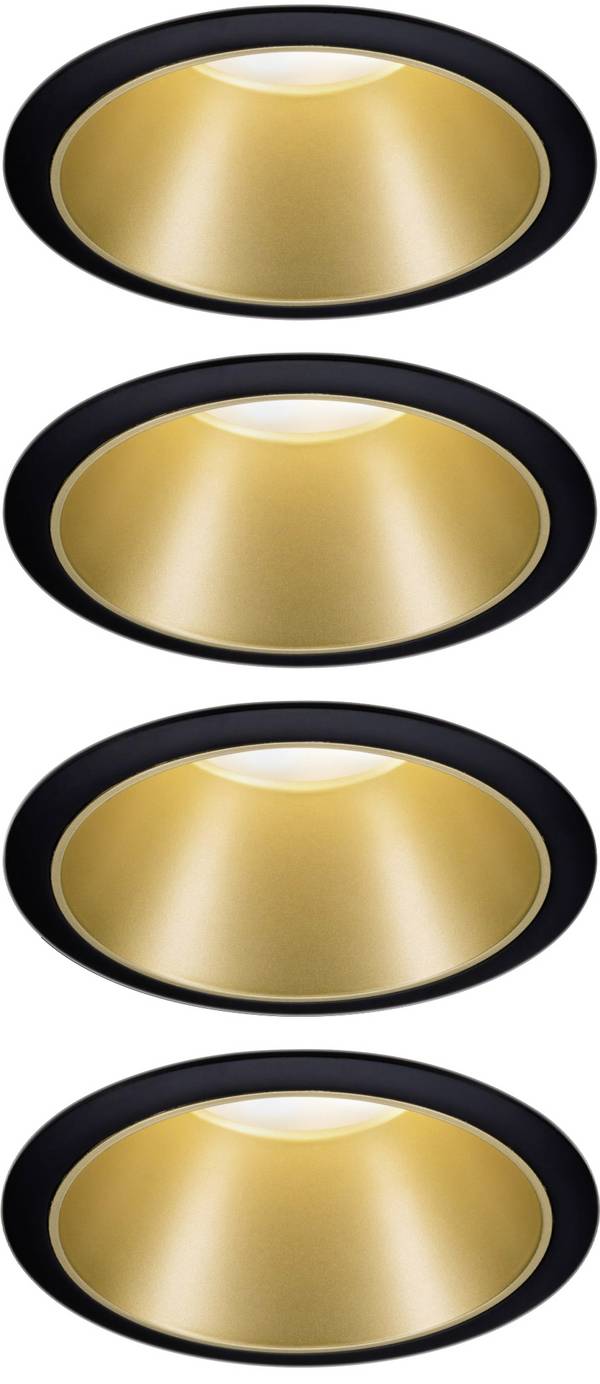 Paulmann 4064161242248 Cole Coin vestavné svítidlo, LED, 6 W, černá, zlatá, sada 4 ks