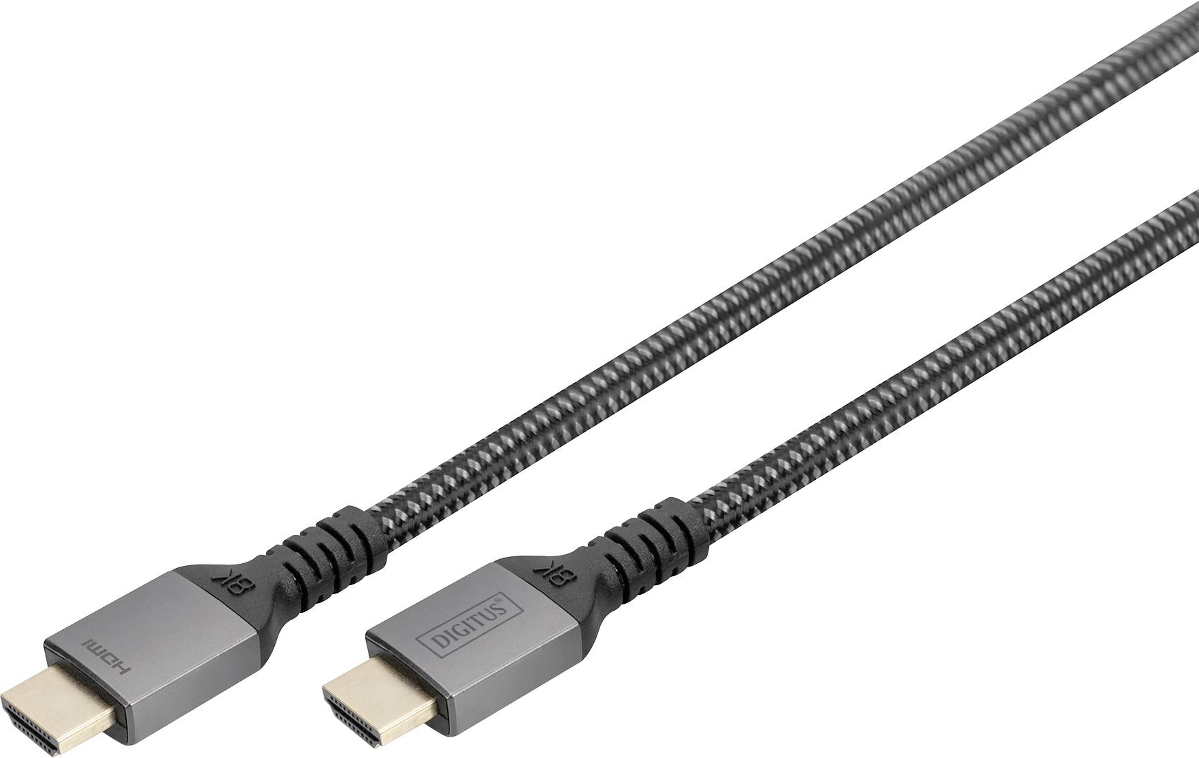 Vysoce kvalitní HDMI kabel s kovovými konektory a opletaným pláštěm. Podporuje rozlišení 8K a zajišťuje stabilní připojení.