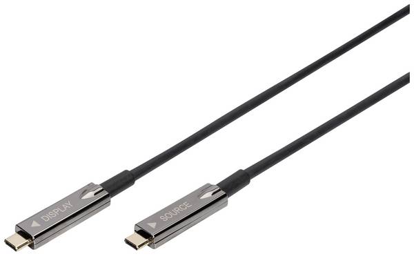 Digitus Kabel pro displeje USB-C®  USB 3.2 Gen2 USB-C®, USB-C ® zástrčka 20.00 m černá flexibilní provedení, stíněný, s USB AK-330160-200-S