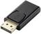 Černý DisplayPort adaptér se zlatým konektorem, typicky používaný pro připojení audio a video signálů.