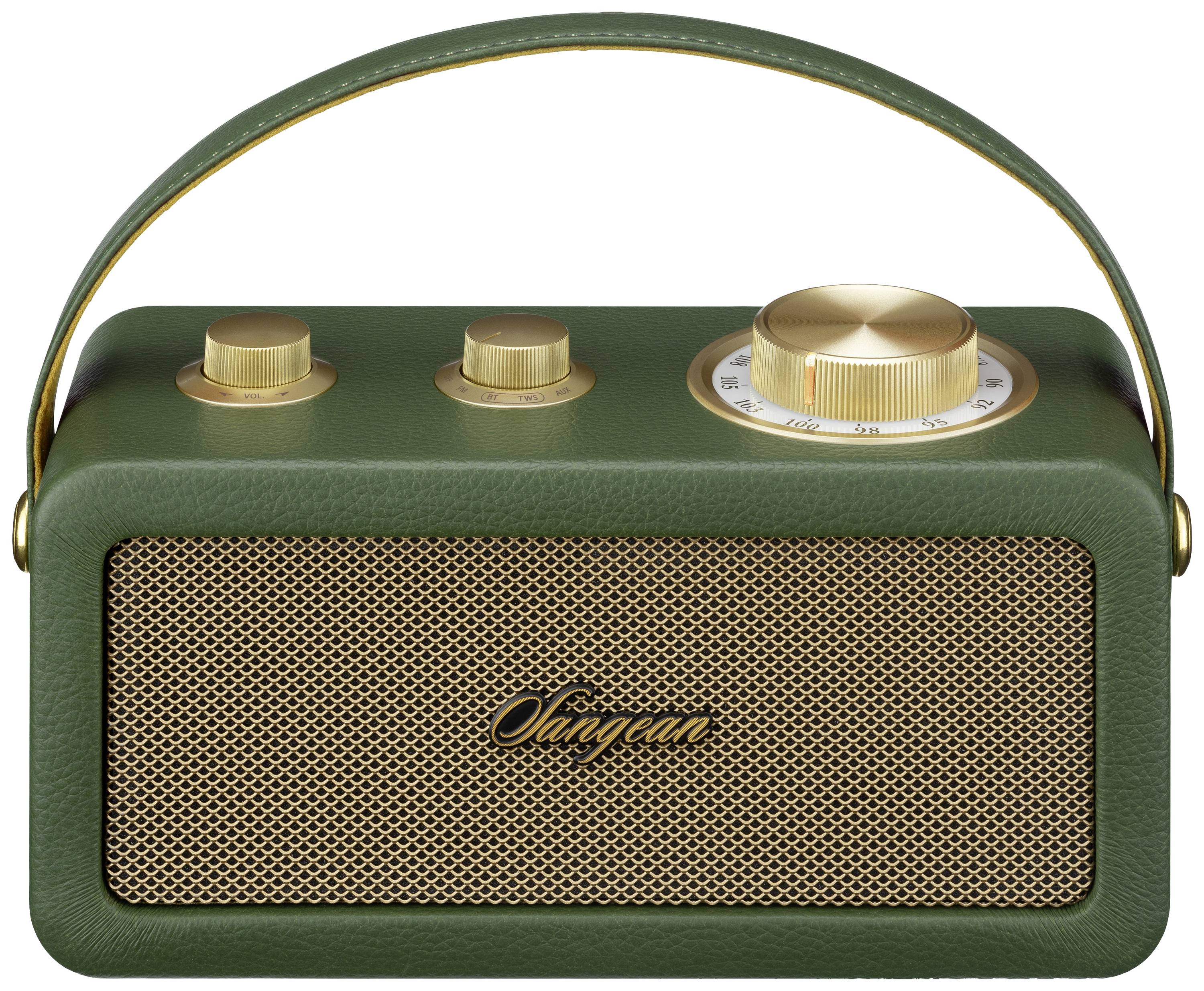 Sangean RA-101 A500523 Akumulátorové rádio, FM, Bluetooth, AUX, s akumulátorem, zelená, zlatá-1