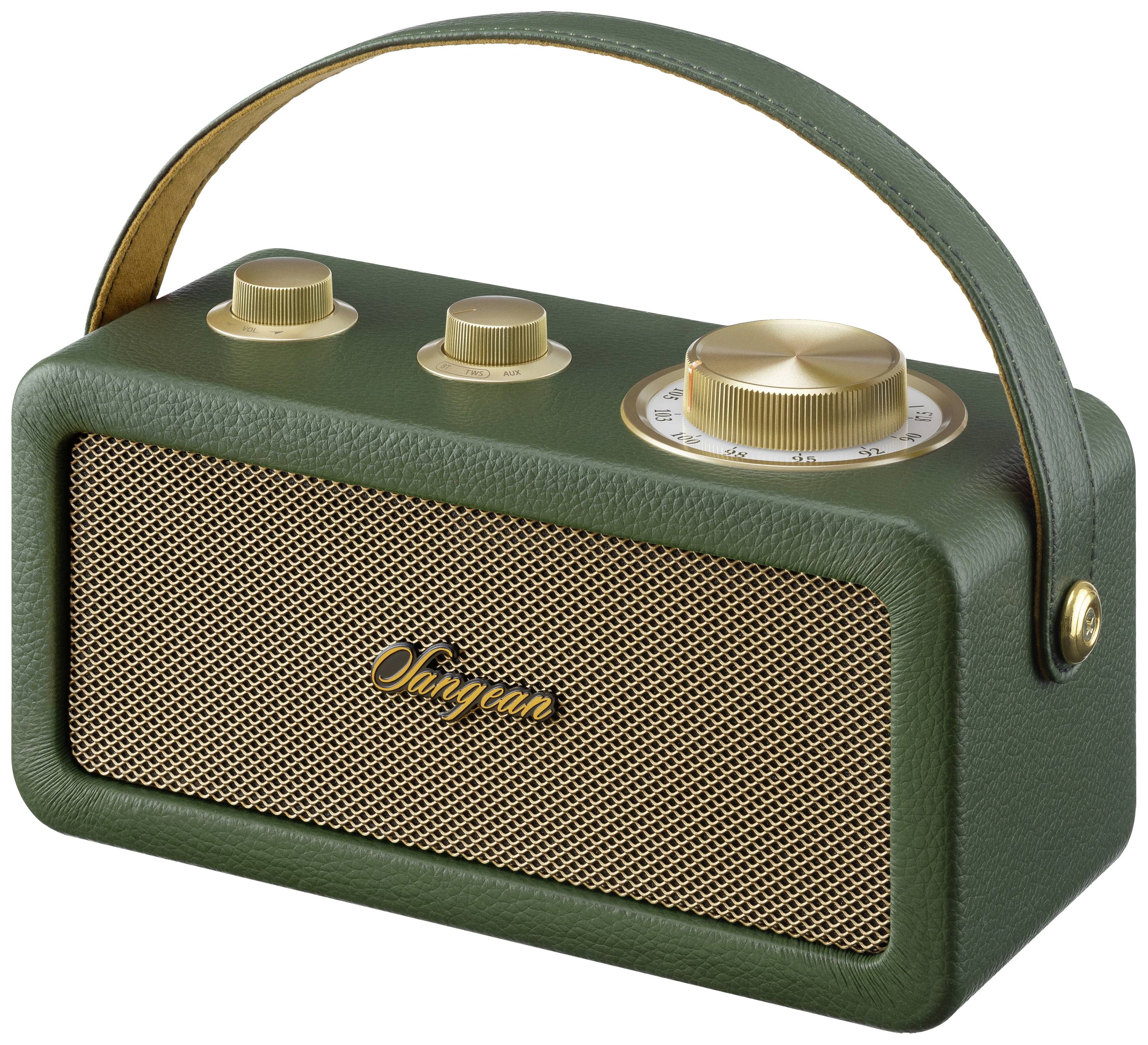 Sangean RA-101 A500523 Akumulátorové rádio, FM, Bluetooth, AUX, s akumulátorem, zelená, zlatá-3