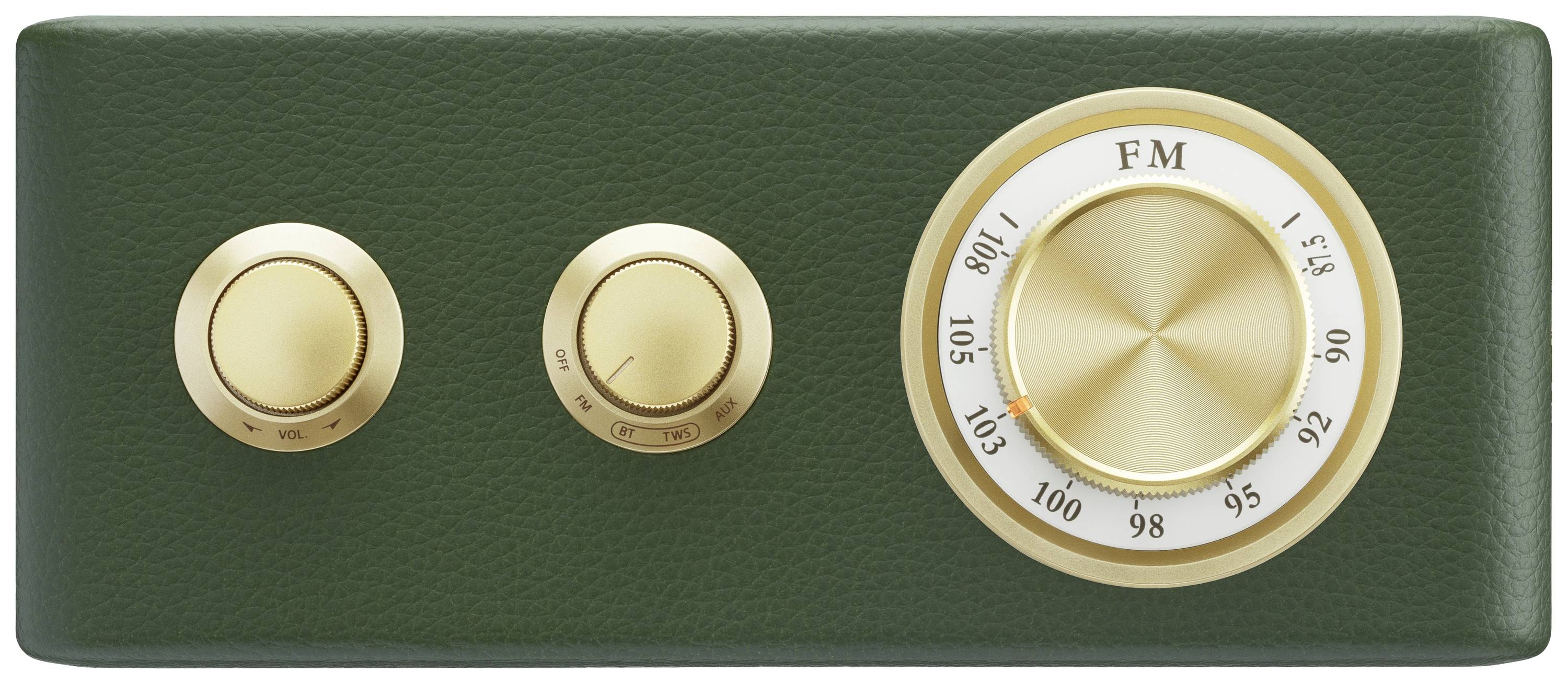 Sangean RA-101 A500523 Akumulátorové rádio, FM, Bluetooth, AUX, s akumulátorem, zelená, zlatá-4