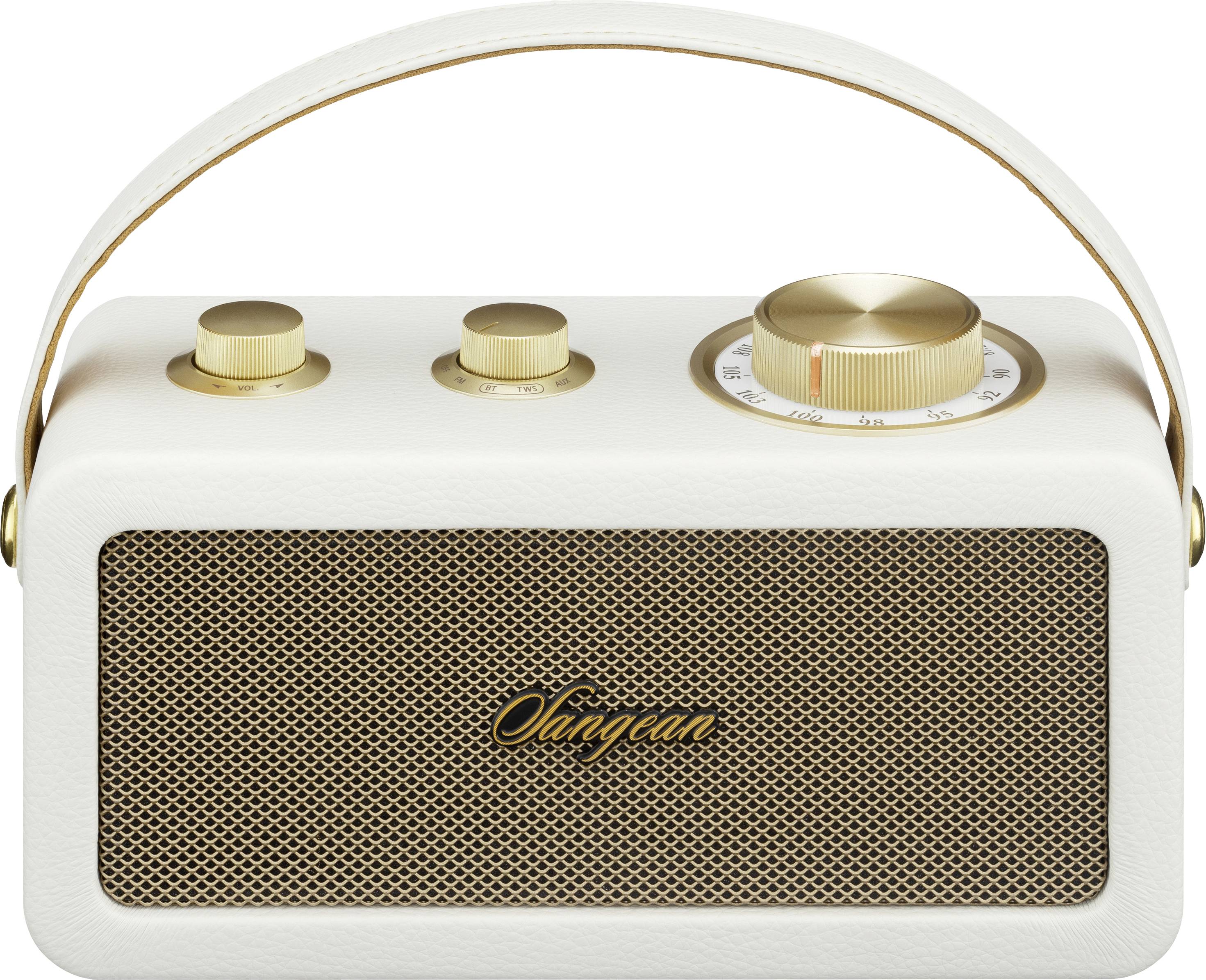 Sangean RA-101 A500524 Akumulátorové rádio, FM, Bluetooth, AUX, s akumulátorem, Ivory , zlatá-1