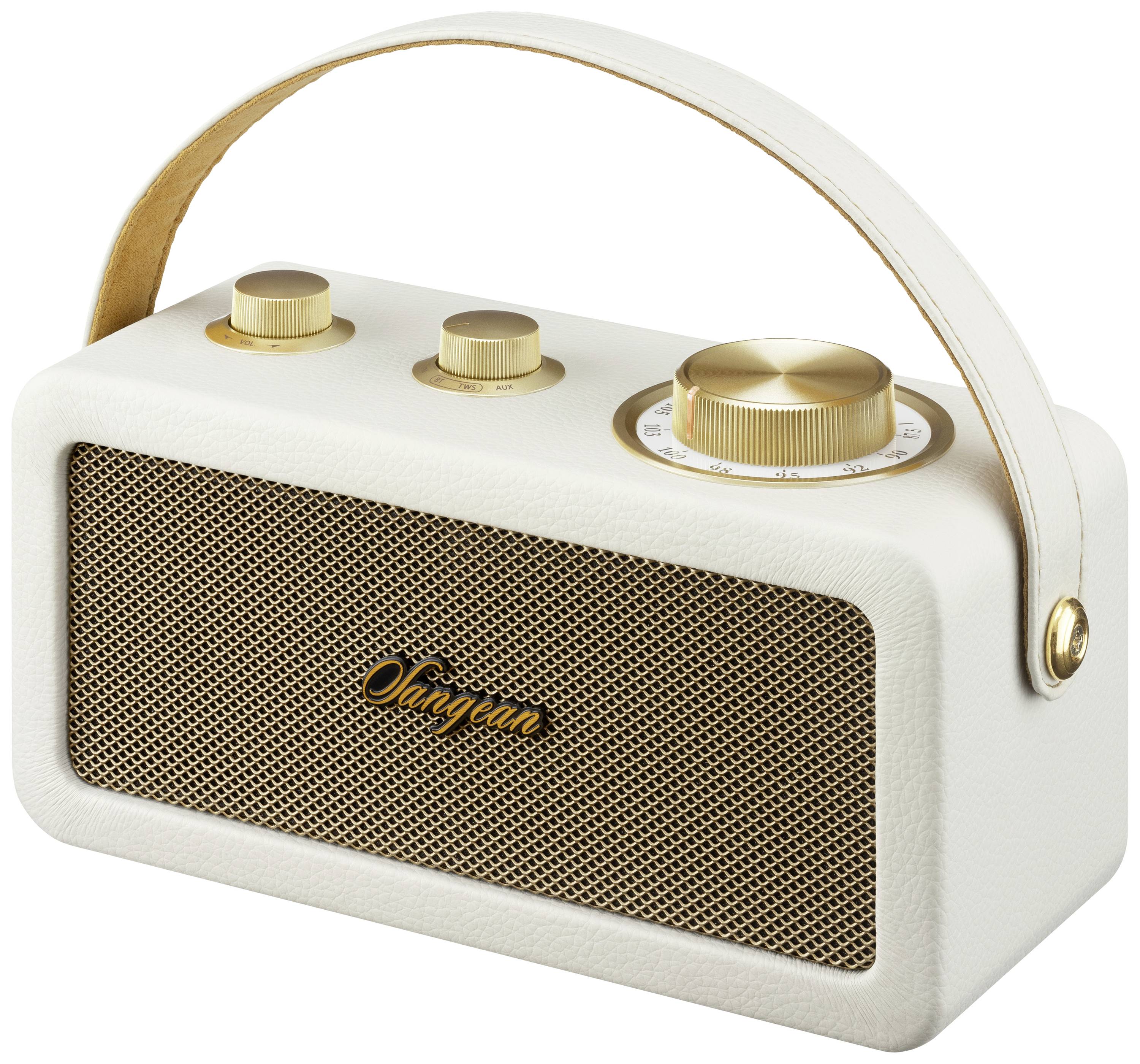 Sangean RA-101 A500524 Akumulátorové rádio, FM, Bluetooth, AUX, s akumulátorem, Ivory , zlatá-3