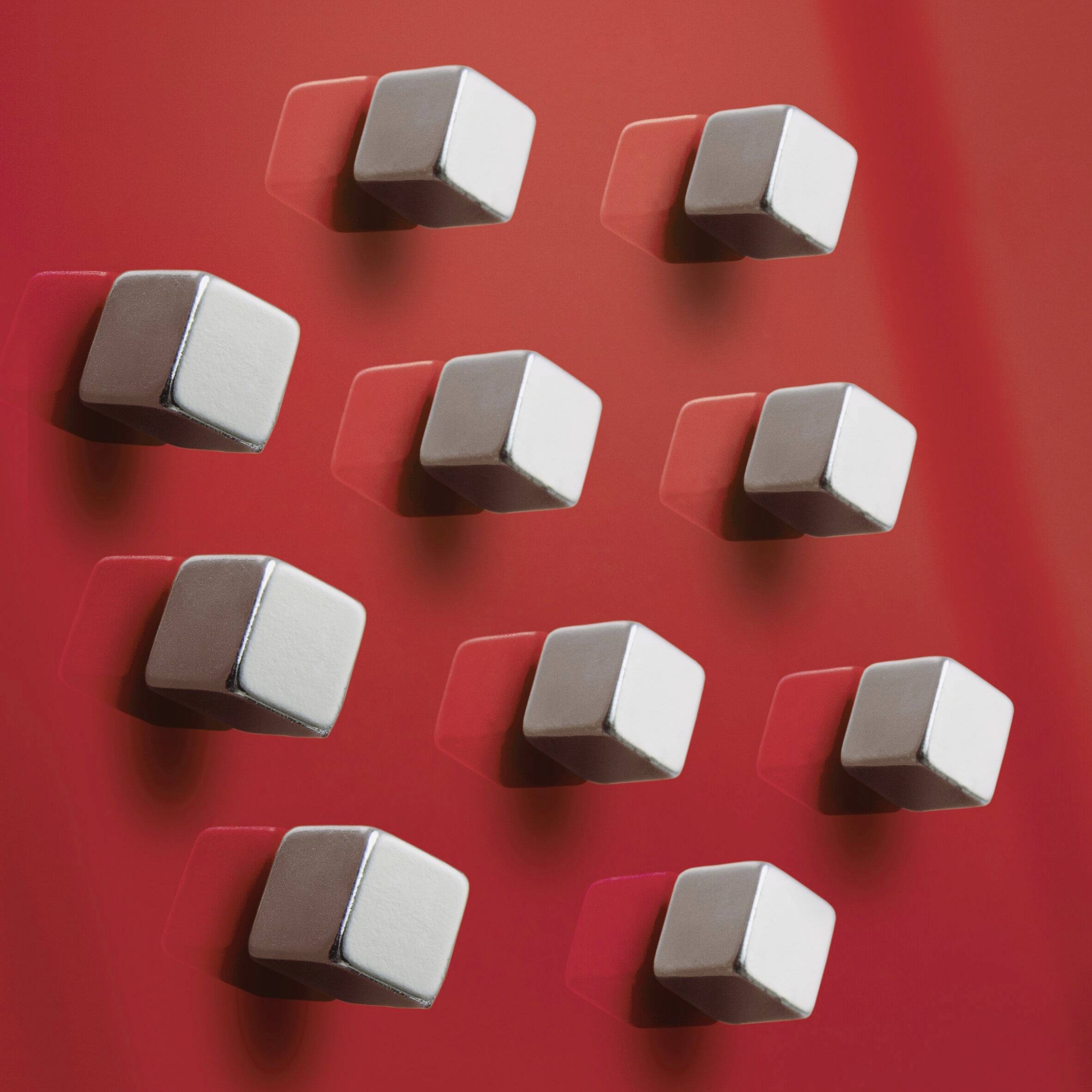 Sigel neodymový magnet C5 "Strong" (š x v x h) 10 x 10 x 10 mm krychle stříbrná 10 ks BA193