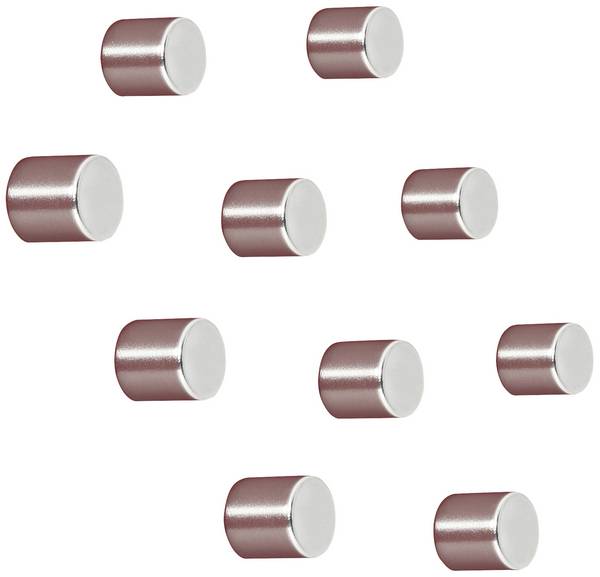 Sigel neodymový magnet C5 "Strong" (Ø x v) 10 mm x 10 mm cylindr  stříbrná 10 ks BA701