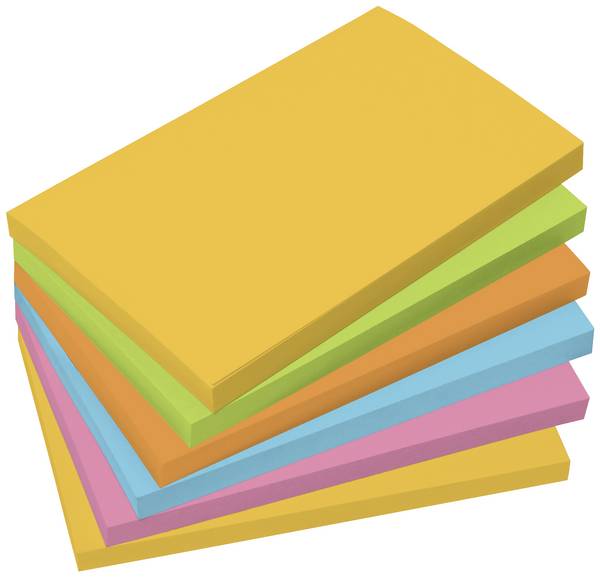 Sigel samolepící poznámka BA127 125 mm x 75 mm  modrá, žlutá, zelená, oranžová, růžová 600 listů