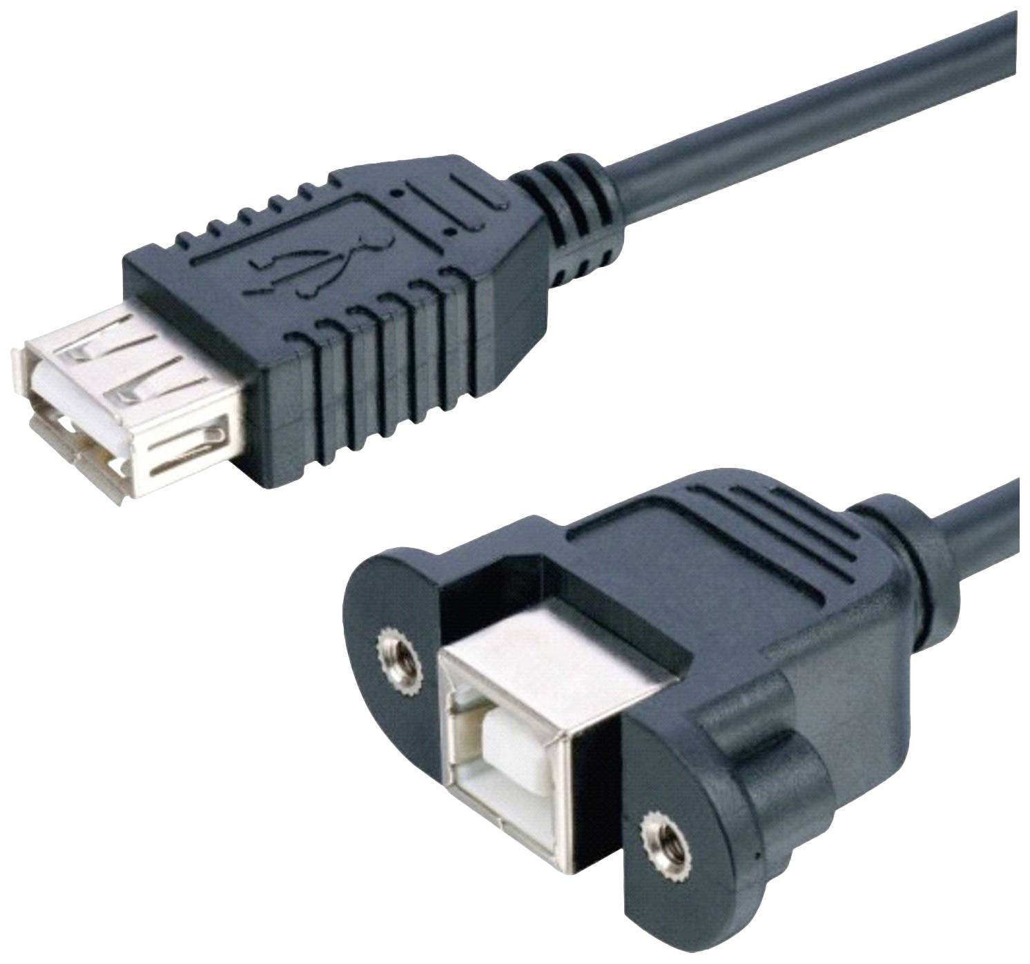 USB prodlužovací kabel s jednou zásuvkou a jednou zástrčkou, který slouží k propojení a prodloužení USB zařízení.