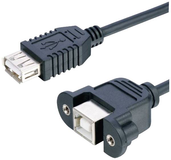 Lyndahl USB kabel USB 2.0 USB-B zásuvka, USB-A zásuvka 0.20 m černá lze namontovat LKPK007