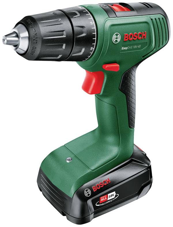 Bosch Home and Garden  aku vrtací šroubovák, 18 V, 1.5 Ah Li-Ion akumulátor, vč. nabíječky, kufřík, vč. příslušenství, 06039D8006