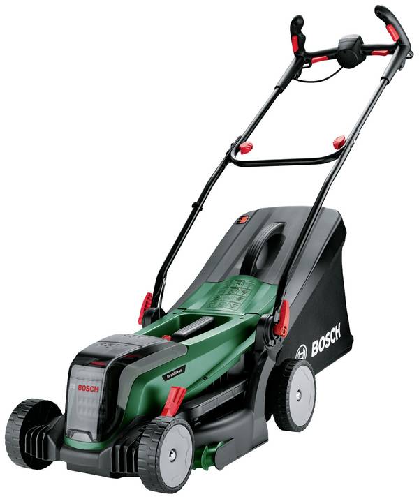 Bosch Home and Garden 06008B9E00 akumulátor Akumulátorová sekačka   + 2. akumulátor, vč. nabíječky  2x 18 V šířka sekání 37 cm Určen pro 550 m²