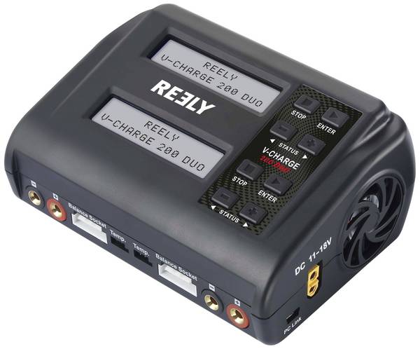 Reely V-Charge 200 Duo modelářská nabíječka, 10 A, Li-Ion, Li-Pol, LiFePO , LiHV , NiCd, NiMH, kyselina sírová, nabíjecí funkce, kontrola teploty