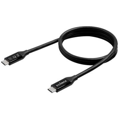 Černý USB-C kabel s textem na koncovkách.