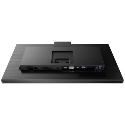 Zadní strana počítačového monitoru s několika konektory, včetně HDMI, VGA, USB a audia. Ideální pro všestranné připojení.