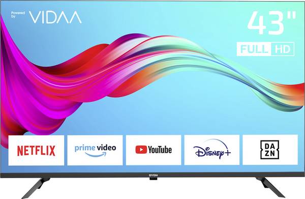 Dyon DYON SMART 43 VX LED TV, 108 cm 43 palec, E (A - G), DVB-S2, DVB-C, DVB-T2, CI+, Full HD, Smart TV, WLAN, černá