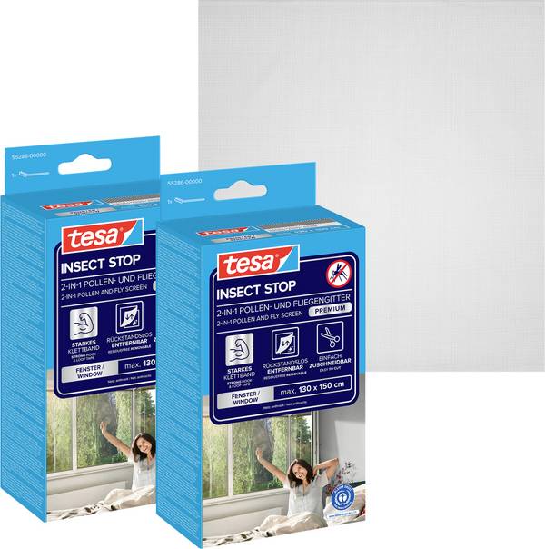 tesa  55286-00500-01 ochranná síť proti pylu   (š x v) 130 cm x 150 cm antracitová 2 ks