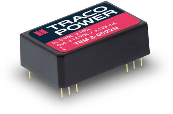 TracoPower TEM 3-0513N DC/DC měnič napětí do DPS 5 V/DC 15 V/DC 200 mA 3 W Počet výstupů: 1 x Obsah 1 ks