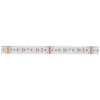 Flexibilní LED pásek s červenými, žlutými a bílými diodami v pravidelných intervalech, vhodný pro dekorativní osvětlení.