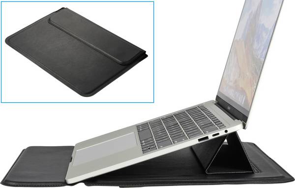 Renkforce obal na notebooky  Max. velikost: 34,5 cm (13,6")  černá Integrovaný stojan na notebook