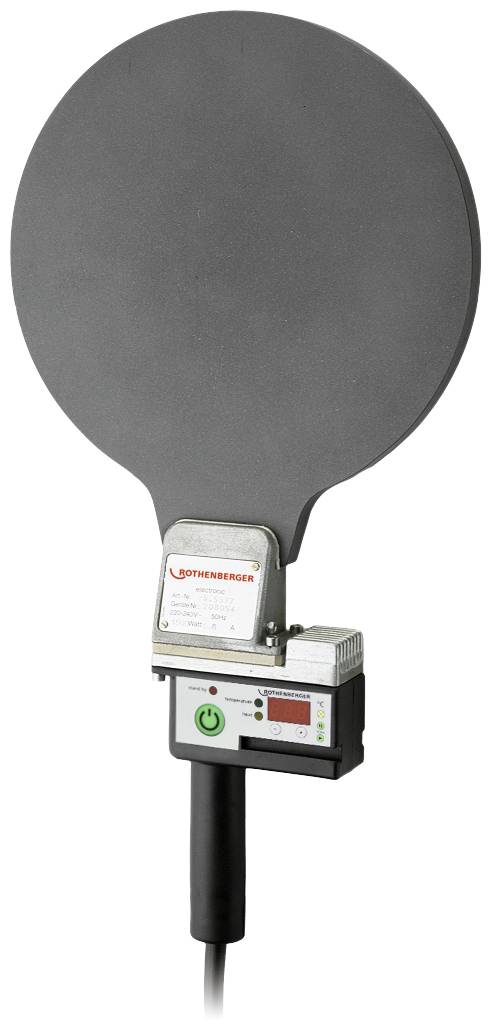 Plochý kruhový snímač s rukojetí a měřicím přístrojem. Používá se k detekci elektromagnetických polí v různých aplikacích.