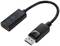 Adaptér z DisplayPortu na HDMI s krátkým kabelem, černé barvy, určený k propojení zařízení s HDMI konektorem s DisplayPort zařízením.