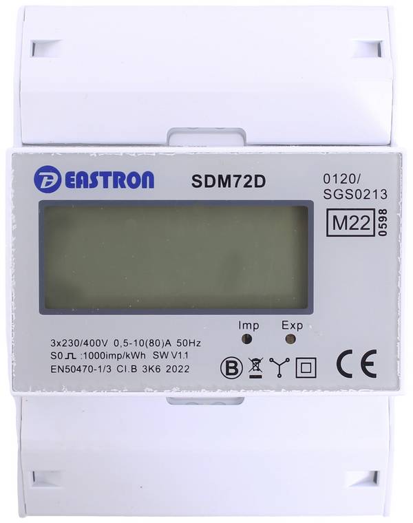 Counttec SDM72D SDM72D třífázový elektroměr digitální 80 A Úředně schválený: Ano Piece 1 ks