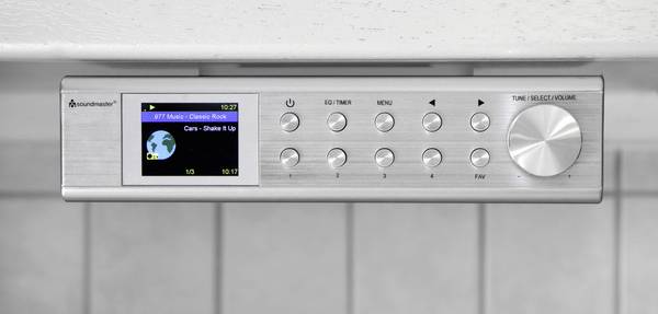 soundmaster IR1500SI IR1500SI vestavěné internetové rádio, internetové, DAB+, FM, Bluetooth, Wi-Fi, internet, hlasitý odposlech, stříbrná