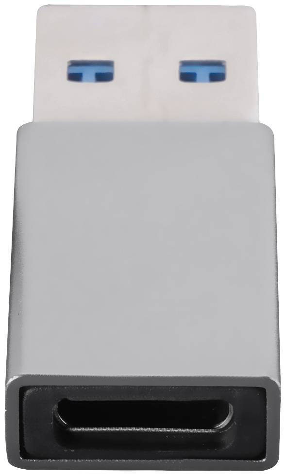 USB adaptér s konektorem USB-A na konektor USB-C, vhodný pro propojení moderních zařízení se staršími USB porty.