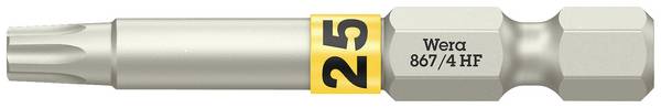 <br>  Wera<br>  05060509001<br>  867/4<br>  bit Torx<br>  Pohon (šroubovák): 1/4" (6,3 mm)<br>  Typ zakončení: TORX<br>  TX 25<br>  50 mm<br>