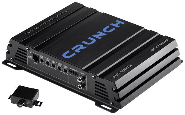 Crunch  GPX750.1D  1kanálový digitální koncový stupeň  750 W  Regulace hlasitosti/basů/výšek  Vhodné pro značku auta: Universal