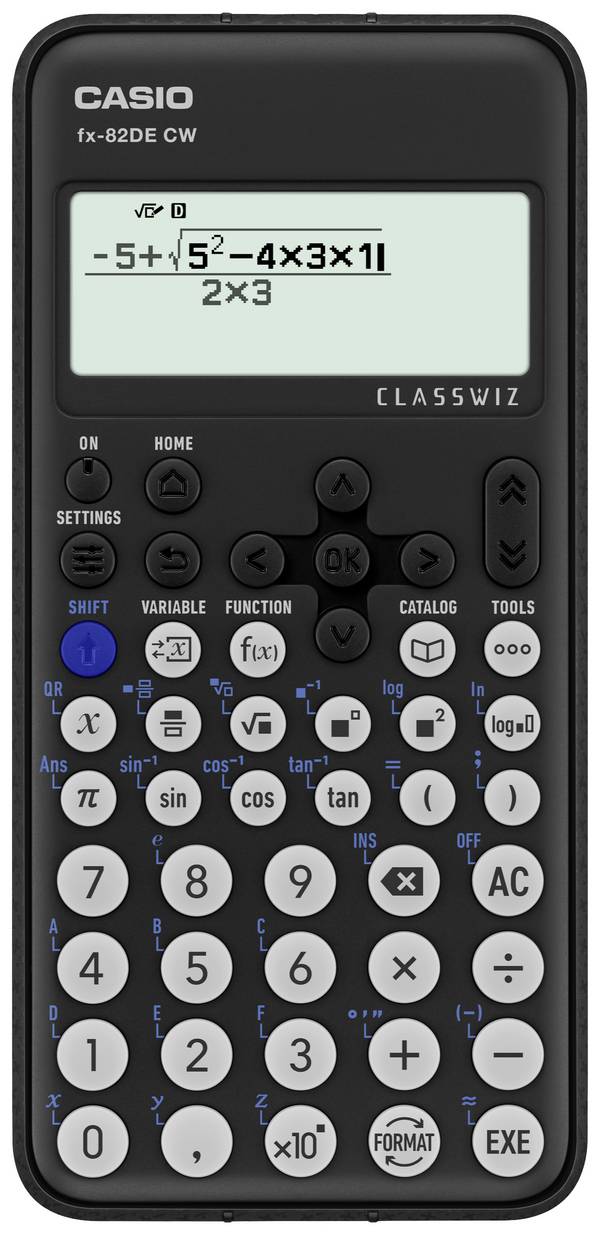 Casio FX-82DE CW  technicko-vědecký počítač, displej (počet míst) 10, na baterii, černá