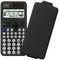 Vědecký kapesní kalkulátor Casio fx-87DE CW s displejem. Zobrazuje statistické výpočty, včetně 'Průměr (D1:40)'. Černý, s odnímatelným krytem.