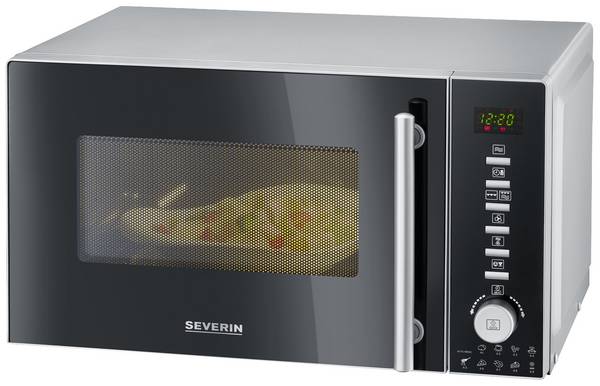 Severin MW 7773 mikrovlnná trouba černá/stříbrná 800 W horkovzdušný, funkce grilování