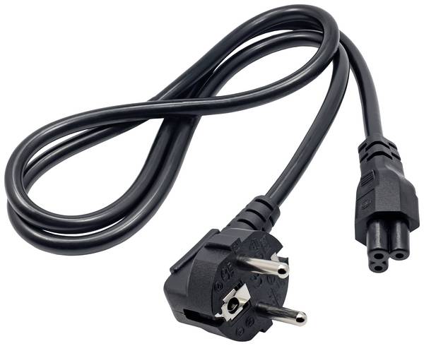 Akyga napájecí kabelový adaptér [1x zástrčka s ochranným kontaktem - 1x IEC C5 spojka] 1.00 m černá