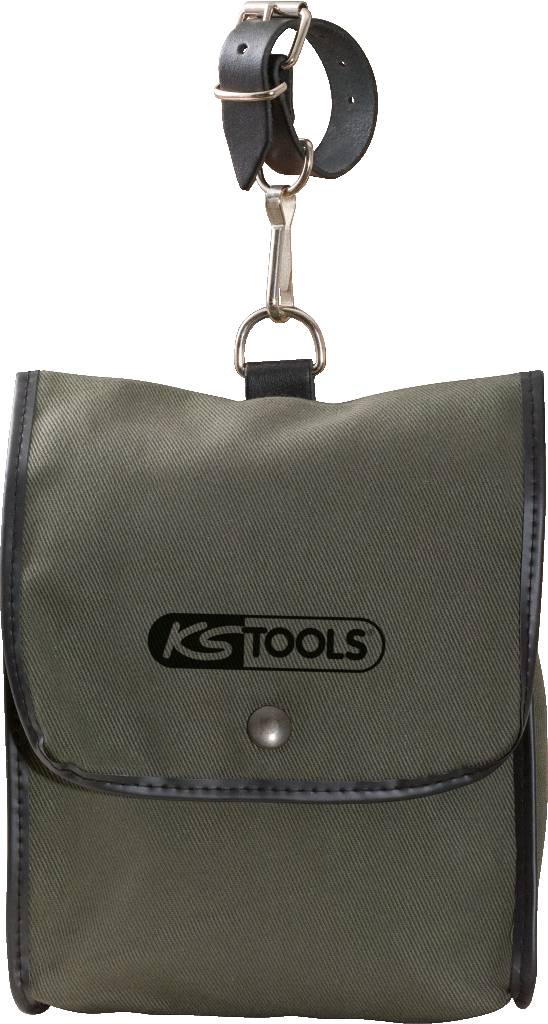 Zelená nákupní taška s koženými uchy a logem 'KS Tools', vhodná pro uchovávání nářadí.